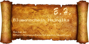 Blumenschein Hajnalka névjegykártya
